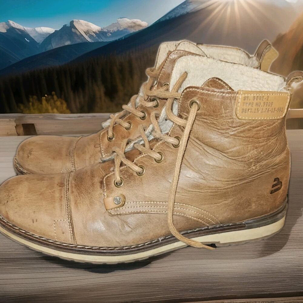 Bull Boxer Gelos Cap Toe Boot Mens Size 11 Distressed Warm Made Portugal